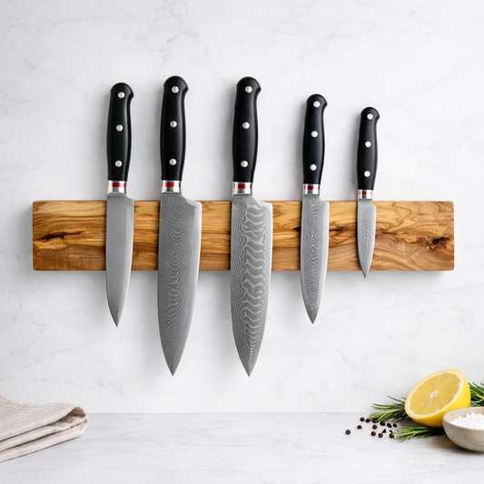 Live Edge Olive Wood Magnetic Knife Holder: Kitchen Decor