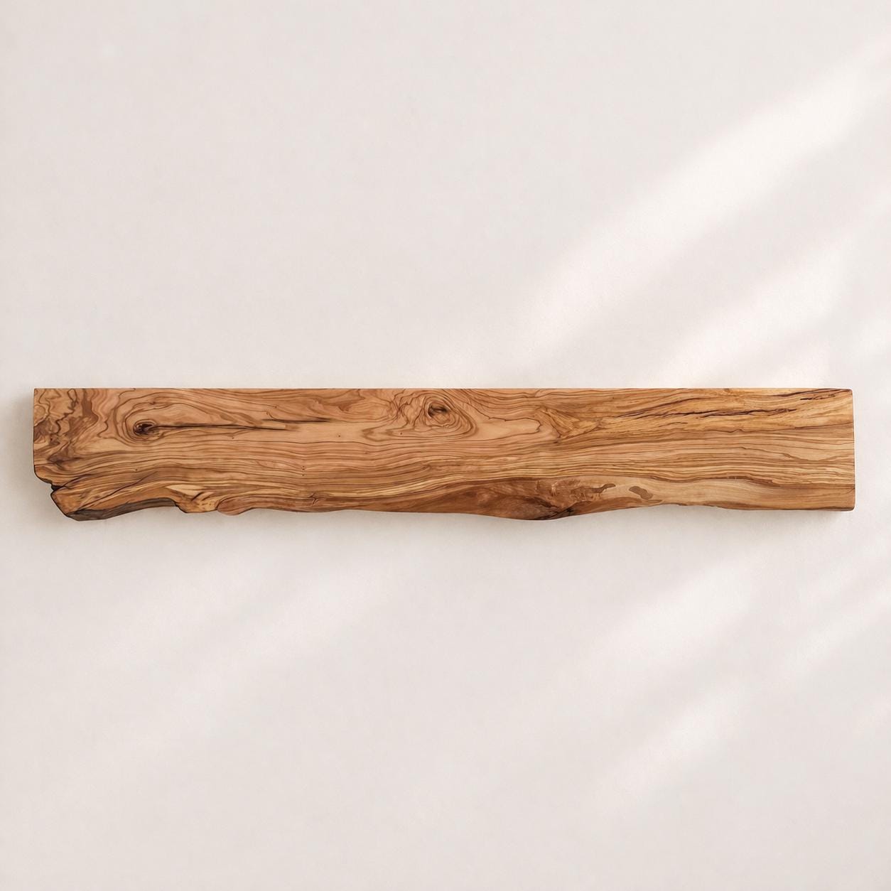 Handcrafted Olive Wood Floating Shelf