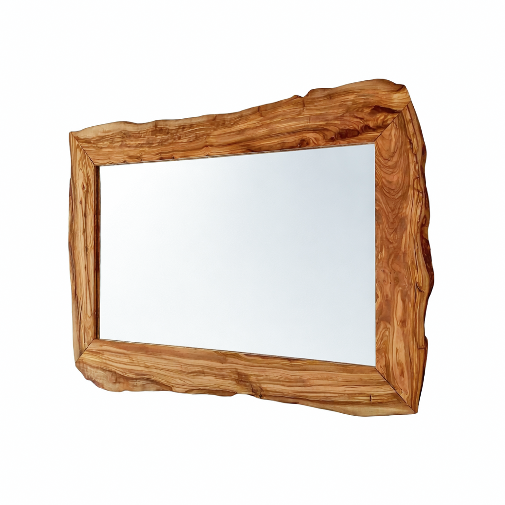 Handmade Live Edge Olive Wood Wall Mirror